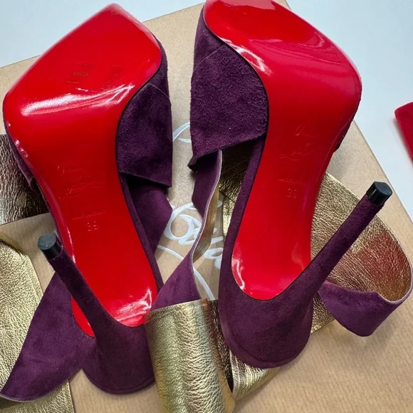 Christian Louboutin Burgundy Heeled Boots - Picture 11 of 13